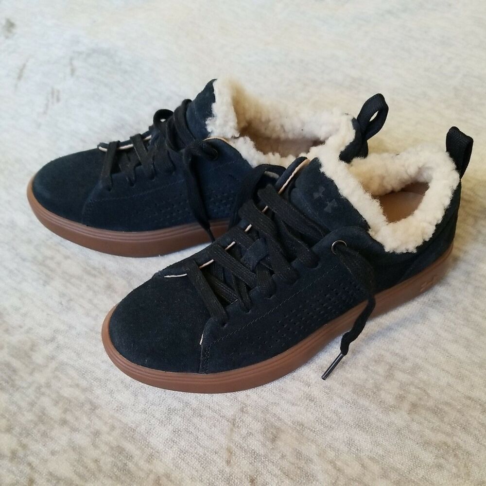 Under Armour Womens Capeside Sneaker Shearling Low Suede Blue US 6.5 EUR 37.5